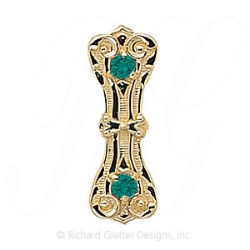 GS395 E - 14 Karat Gold Emerald Slide 